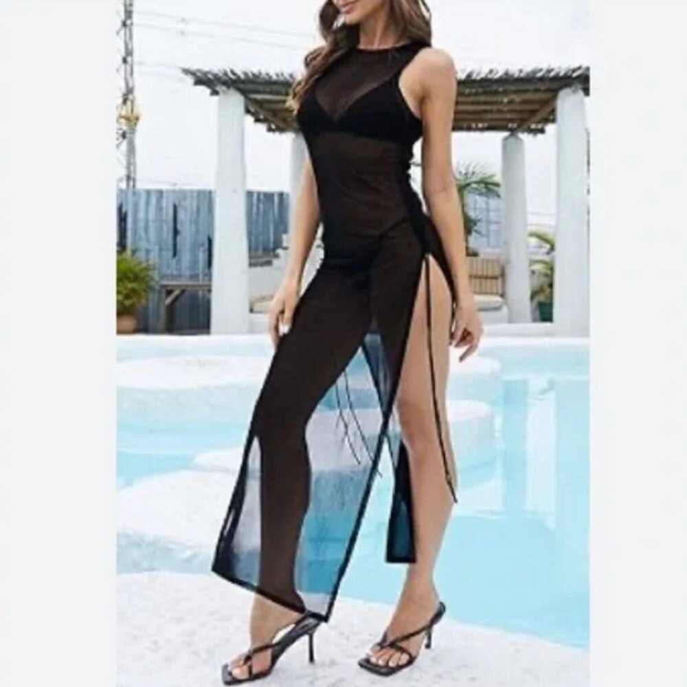 Elegant Black Sheer Dress